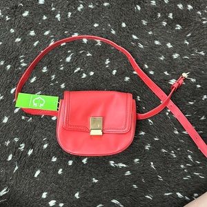 NWT red leather belt bag